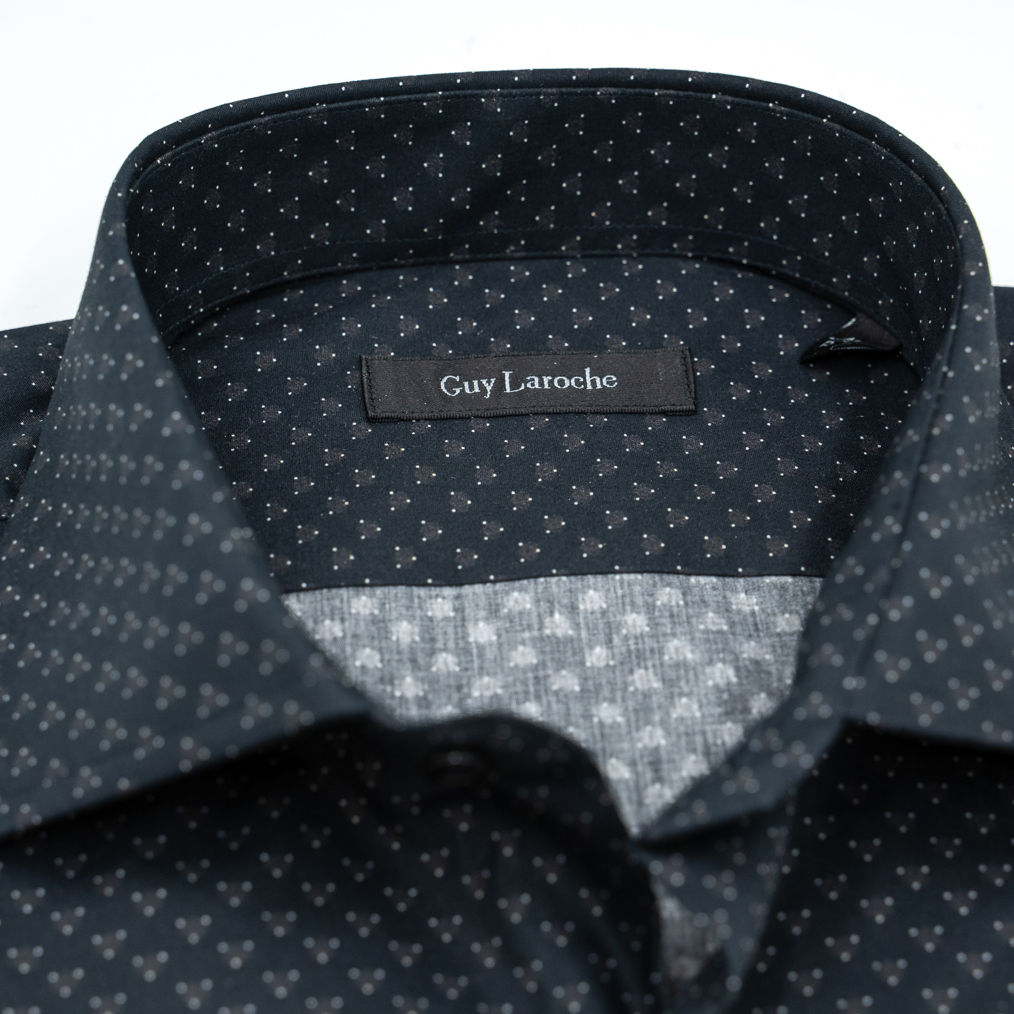 Πουκάμισο Guy Laroche μαύρο με μικροσχέδιο regular fit GLEW28705_CL_2 - Image 3