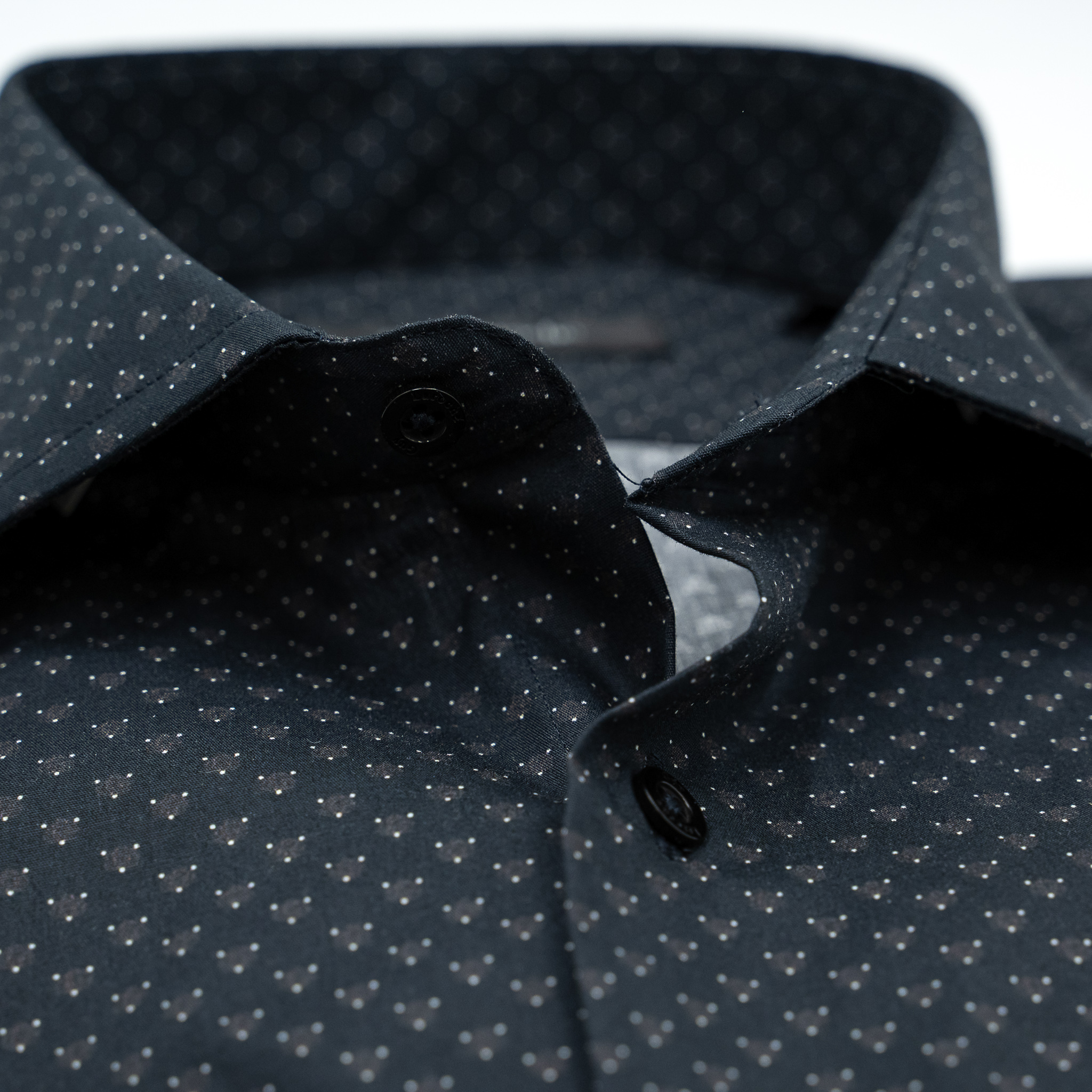 Πουκάμισο Guy Laroche μαύρο με μικροσχέδιο regular fit GLEW28705_CL_2 - Image 2