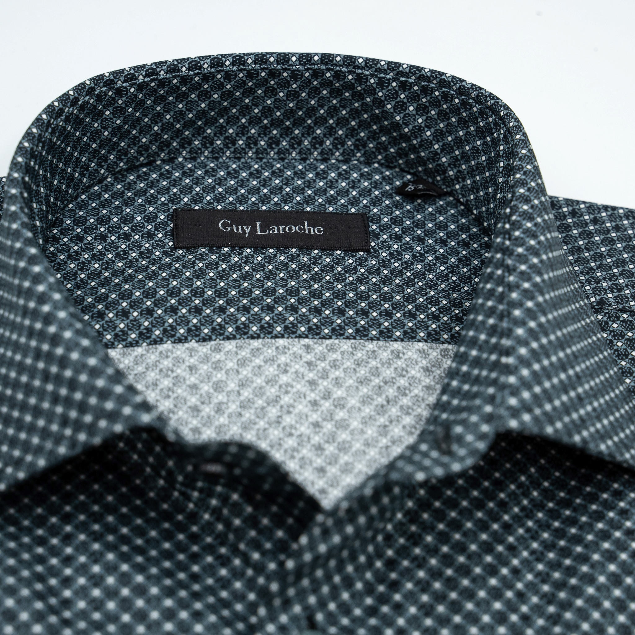 Πουκάμισο Guy Laroche γκρι με μικροσχέδιο regular fit GLEW28712_CL_2 - Image 3