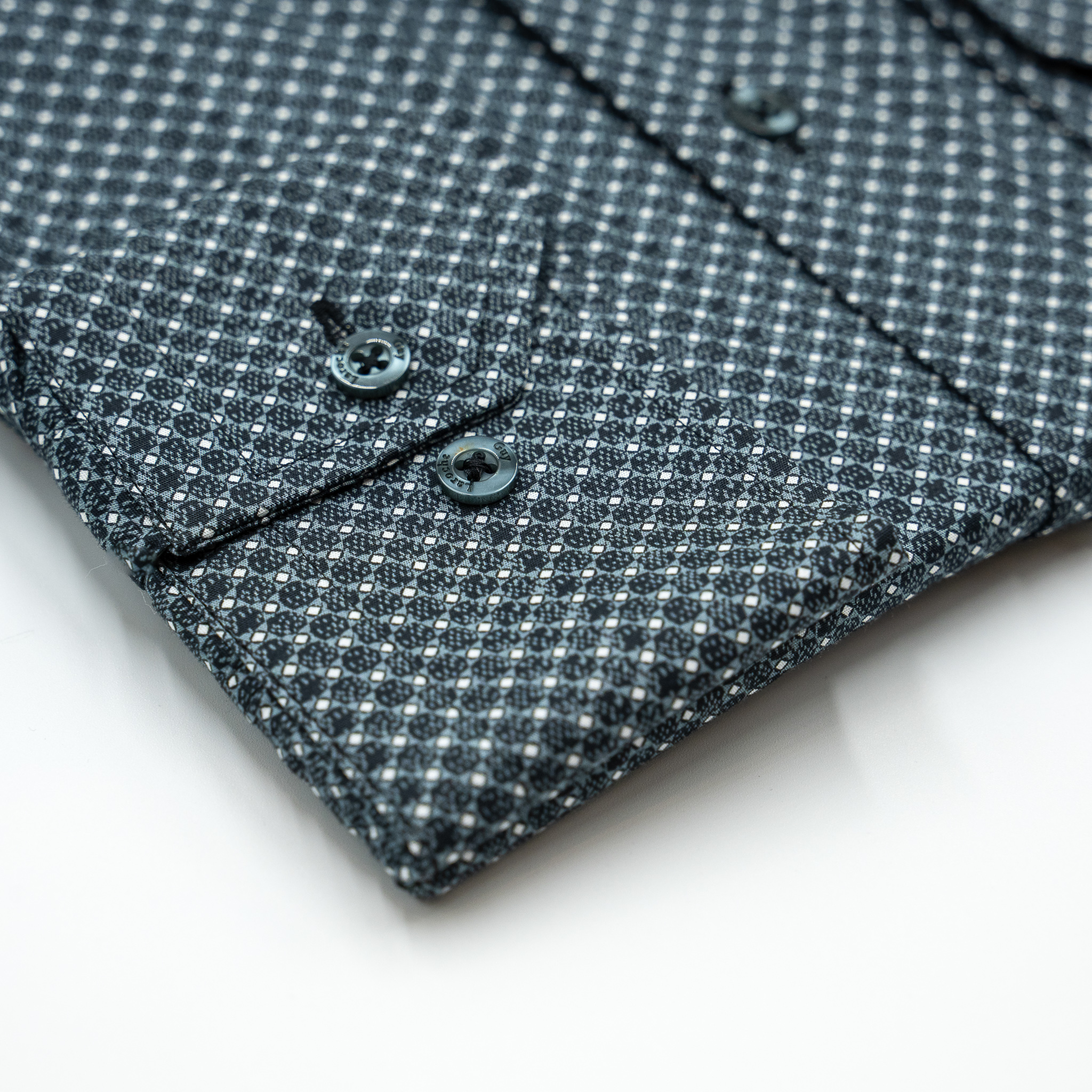 Πουκάμισο Guy Laroche γκρι με μικροσχέδιο regular fit GLEW28712_CL_2 - Image 4