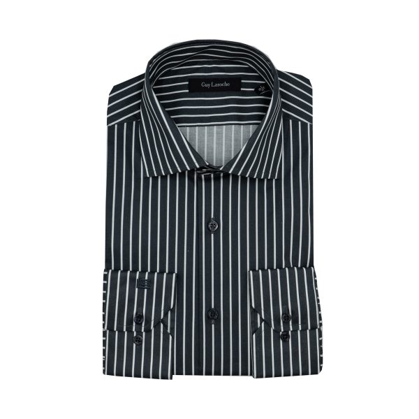 Πουκάμισο ριγέ Guy Laroche ανθρακί regular fit GLEW28713_CL_2 - M, ανθρακί