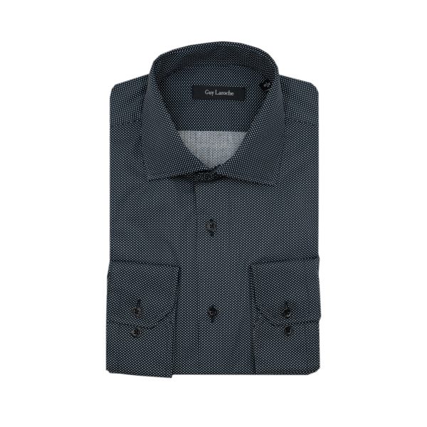 Πουκάμισο Guy Laroche μαύρο πουά regular fit GLEW28717_CL_4 - 3XL, Μαύρο