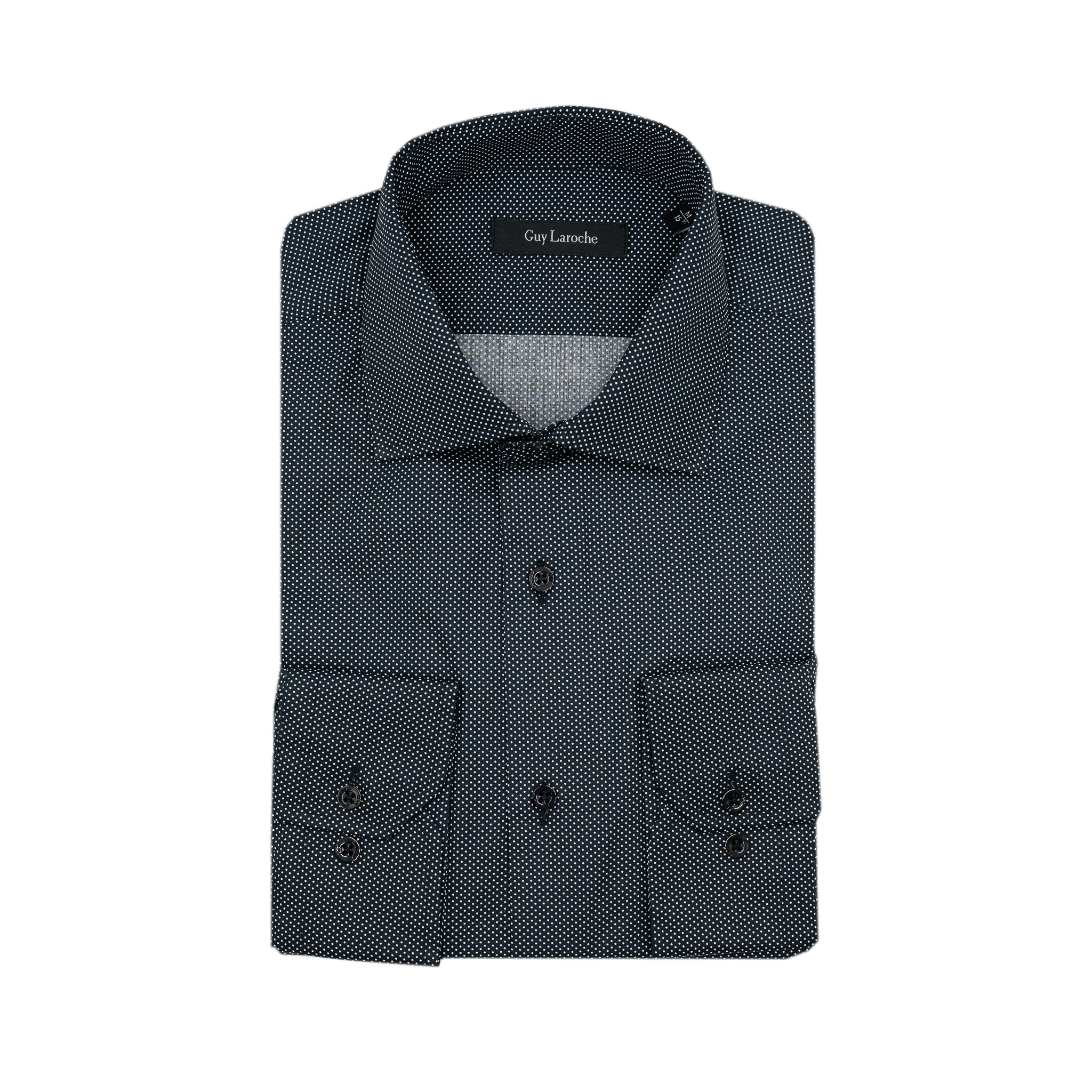 Πουκάμισο Guy Laroche μαύρο πουά regular fit GLEW28717_CL_4