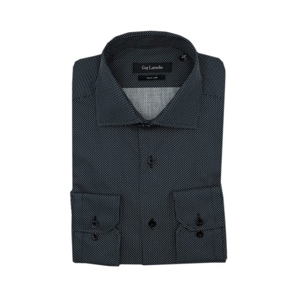 Πουκάμισο Guy Laroche μαύρο πουά fit line GLEW28717_SL_4 - XL, Μαύρο