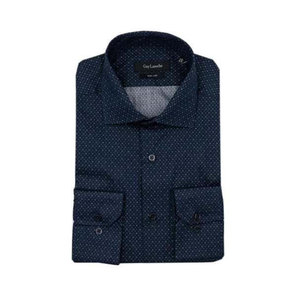 Πουκάμισο Guy Laroche μπλε με μικροσχέδιο fit line GLEW28717_SL_6