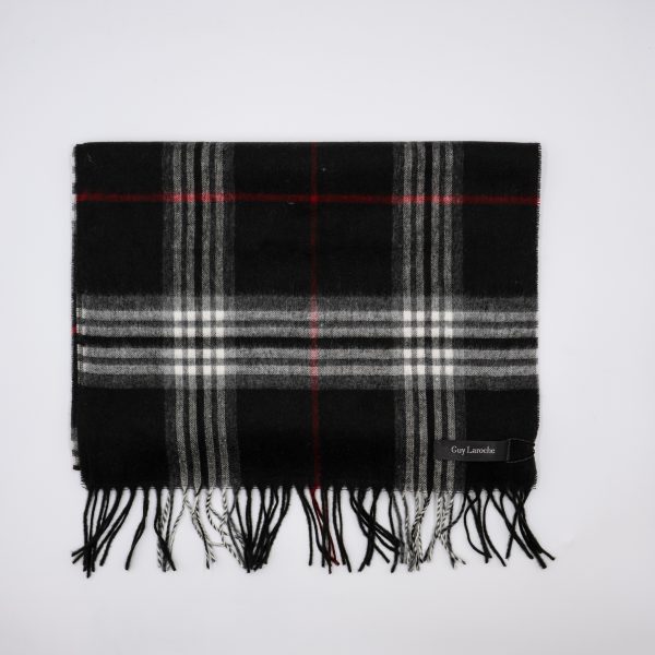 Κασκόλ καρώ Guy Laroche μαύρο GLEW20797133_990