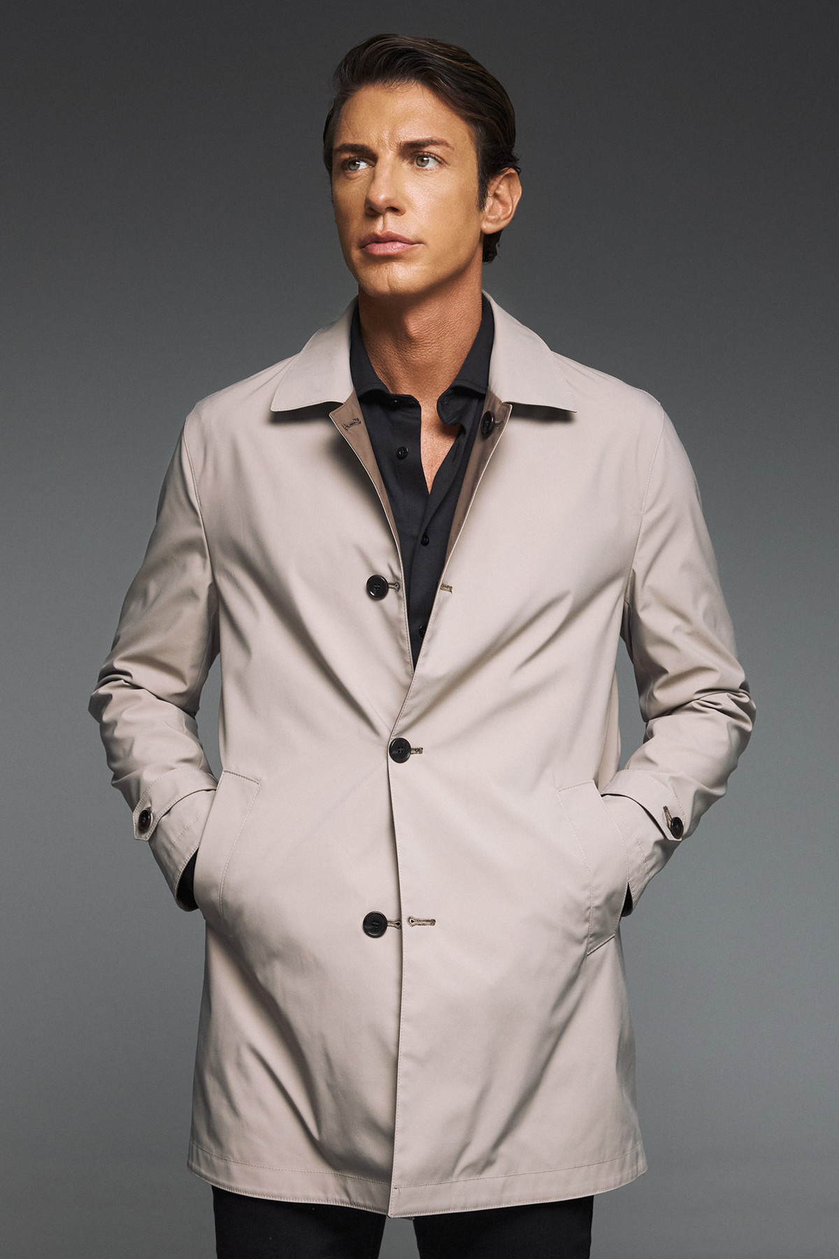 Καμπαρντίνα διπλής όψης Guy Laroche μπεζ/καφέ regular fit GLEW244037_2 - Image 10