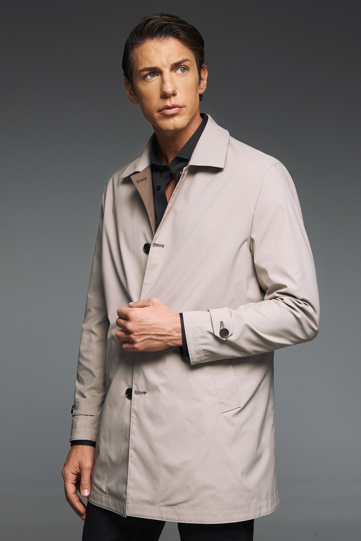 Καμπαρντίνα διπλής όψης Guy Laroche μπεζ/καφέ regular fit GLEW244037_2 - Image 11