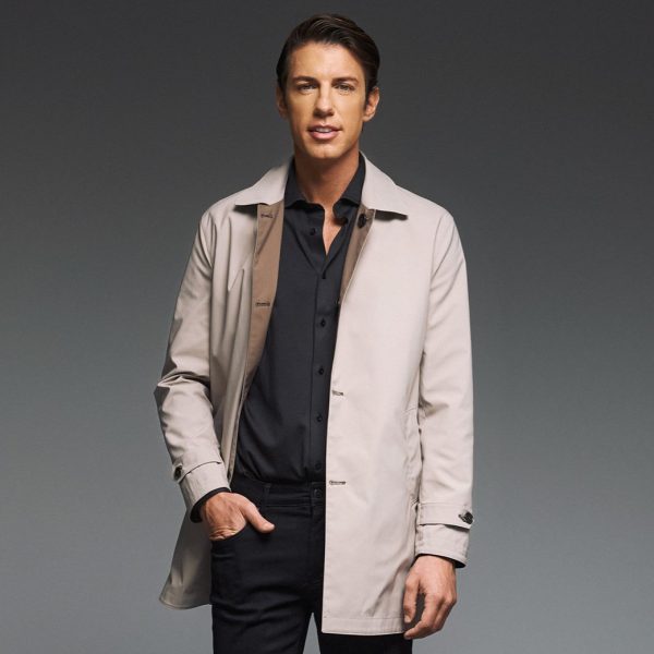 Καμπαρντίνα διπλής όψης Guy Laroche μπεζ/καφέ regular fit GLEW244037_2 - 62, μπεζ/μινκ