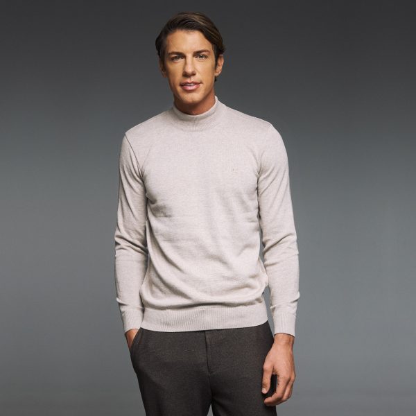 Πλεκτό λουπέτο Guy Laroche μπεζ μελανζέ regular fit GLEW27852_14