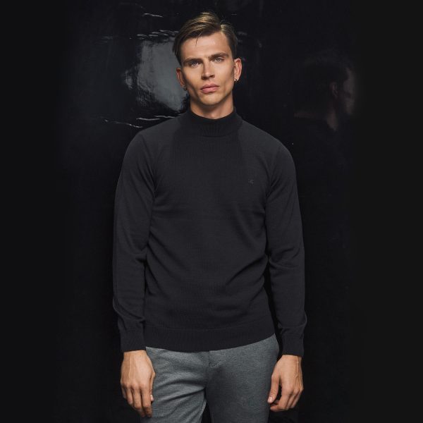 Πλεκτό λουπέτο Guy Laroche μαύρο regular fit GLEW27852_1