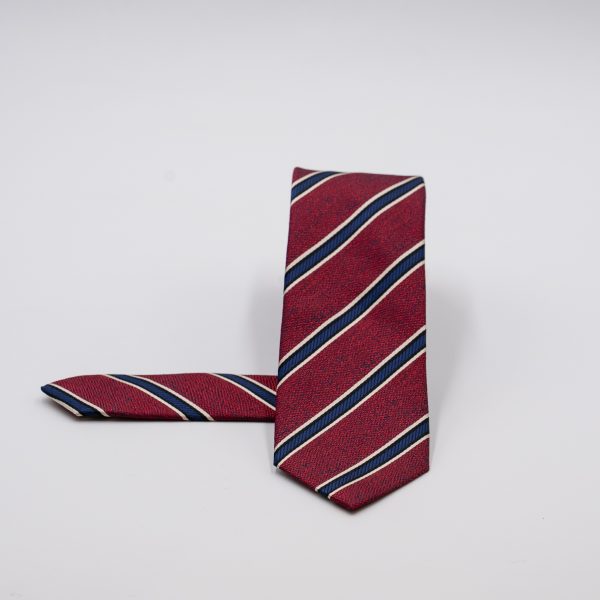 Γραβάτα  μεταξωτή Guy Laroche μπορντώ ριγέ GL25T065_15