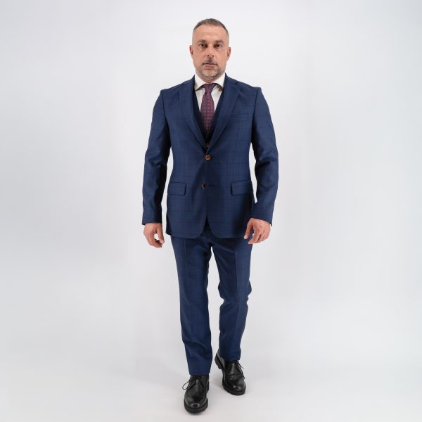 Κοστούμι καρώ Guy Laroche μπλε fit line GLEW21136_10121_4