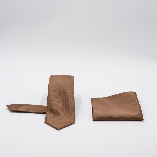 Σετ γραβάτας με ποσέτ Nino Venturi καφέ VE25S124_3