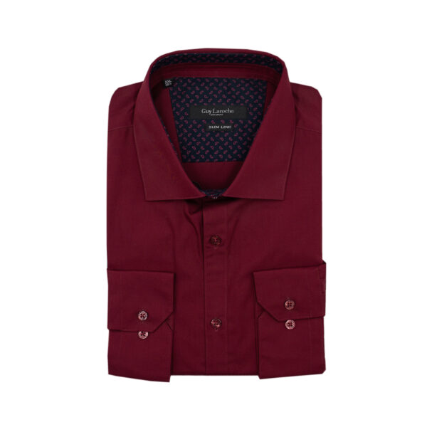 Πουκάμισο Guy Laroche μπορντώ fit line GL0628302_SL_3