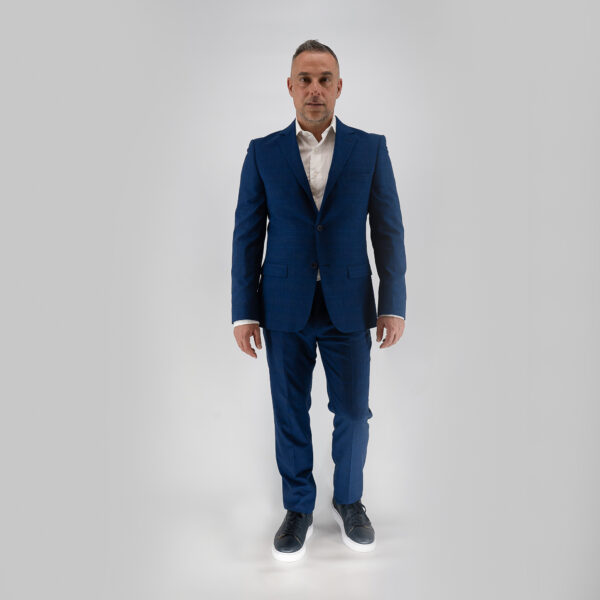 Κοστούμι καρώ Guy Laroche μπλε ρουά fit line GLDS11137_10121_3