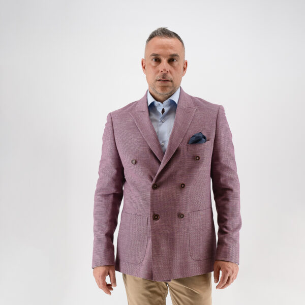 Σακάκι σταυρωτό Guy Laroche μωβ fit line GLES13201_10957E_4