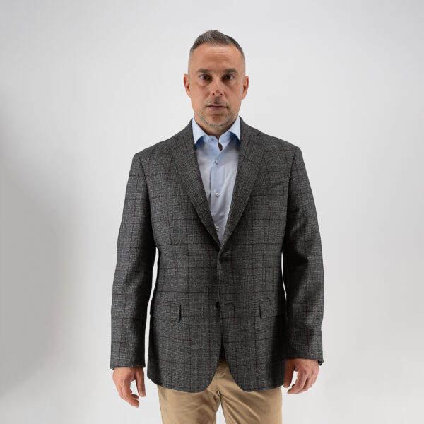 Σακάκι καρώ Guy Laroche γκρι fit line GLEW23113_854F_1