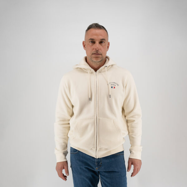 Ζακέτα φόρμας Guy Laroche εκρού με κουκούλα regular fit GLEW29507Z_1