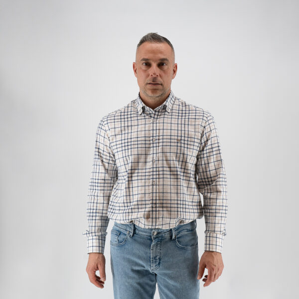 Πουκάμισο καρώ Guy Laroche μπλε regular fit GLFS18715_BD_1