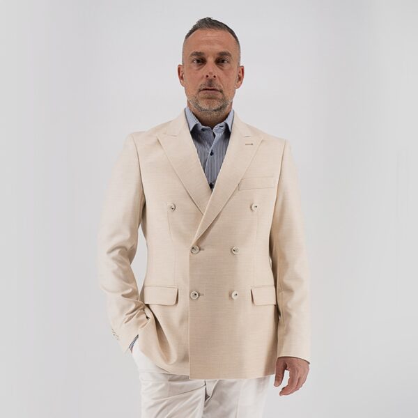 Σακάκι σταυρωτό Guy Laroche ιβουάρ fit line GLFS13208_10957_5