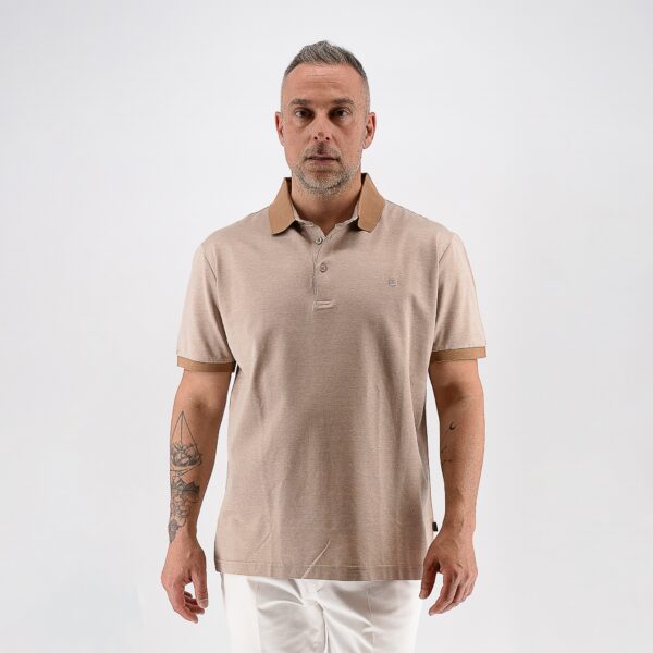 Μπλούζα πόλο μελανζέ Guy Laroche μπεζ regular fit GLFS19004_12