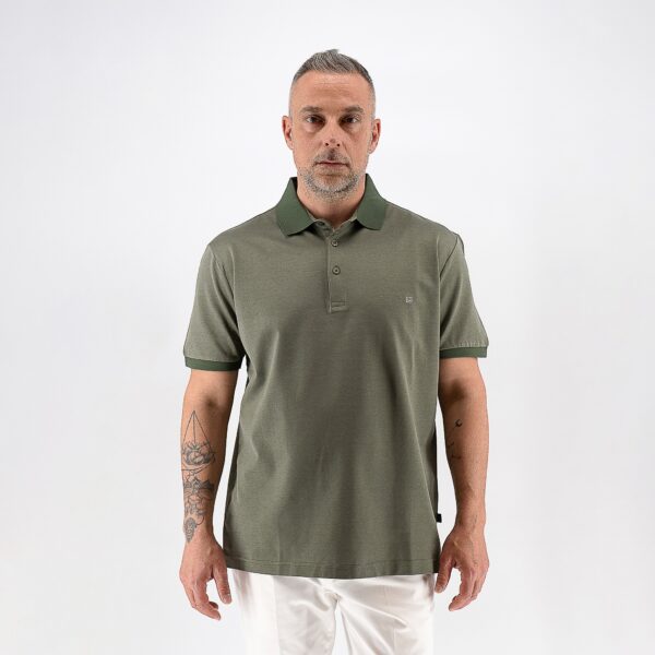 Μπλούζα πόλο μελανζέ Guy Laroche χακί regular fit GLFS19004_19