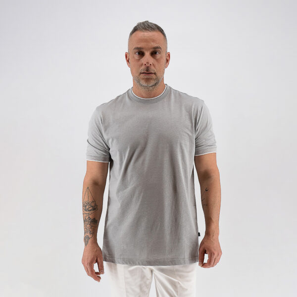 Mπλούζα λαιμόκοψη Guy Laroche γκρι αρζάν regular fit GLFS19009_9