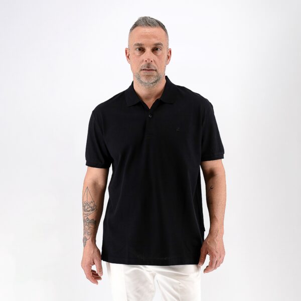 Μπλούζα πόλο ζακάρ Guy Laroche μαύρο regular fit GLFS19010_17