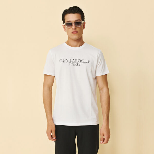 Μπλούζα t-shirt Guy Laroche λευκή με στάμπα regular fit GLFS19510_16