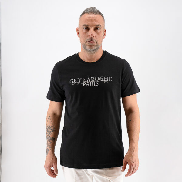 Μπλούζα t-shirt Guy Laroche μαύρο με στάμπα regular fit  GLFS19510_17 - XL, Μαύρο