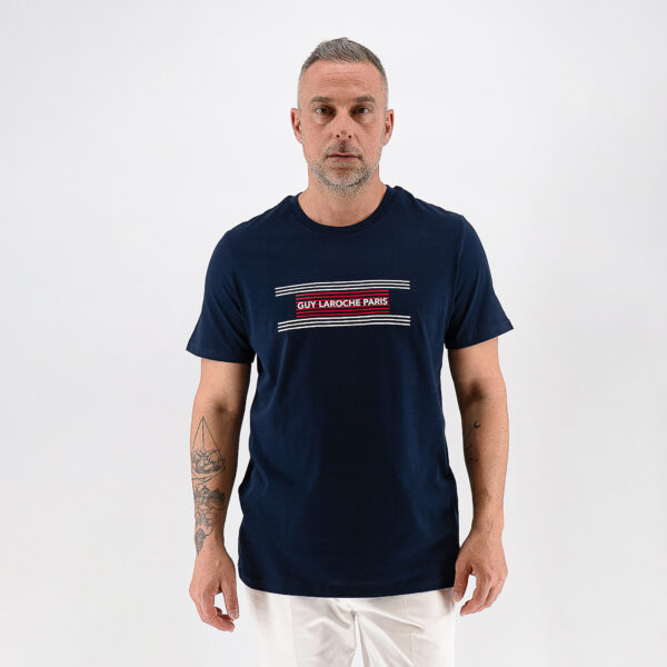Μπλούζα t-shirt Guy Laroche μπλε με στάμπα regular fit GLFS19512_2