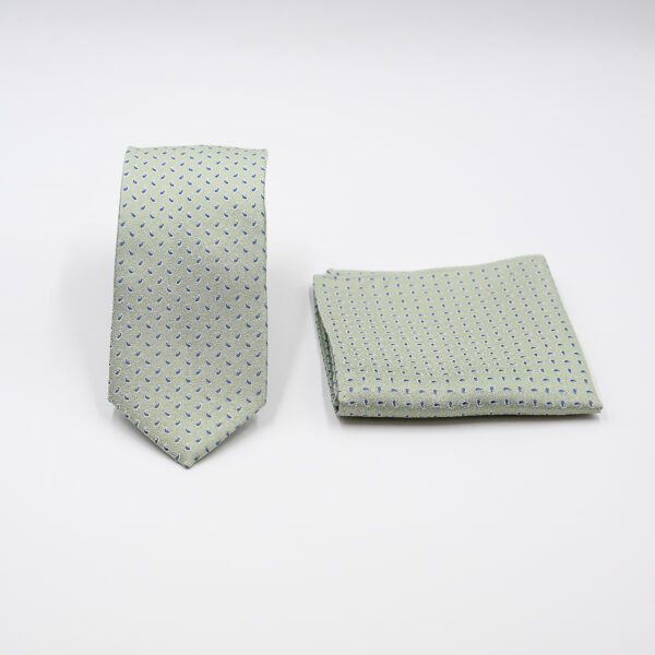 Σετ γραβάτας με ποσέτ Nino Venturi μέντα με μικροσχέδιο VE26S006_28