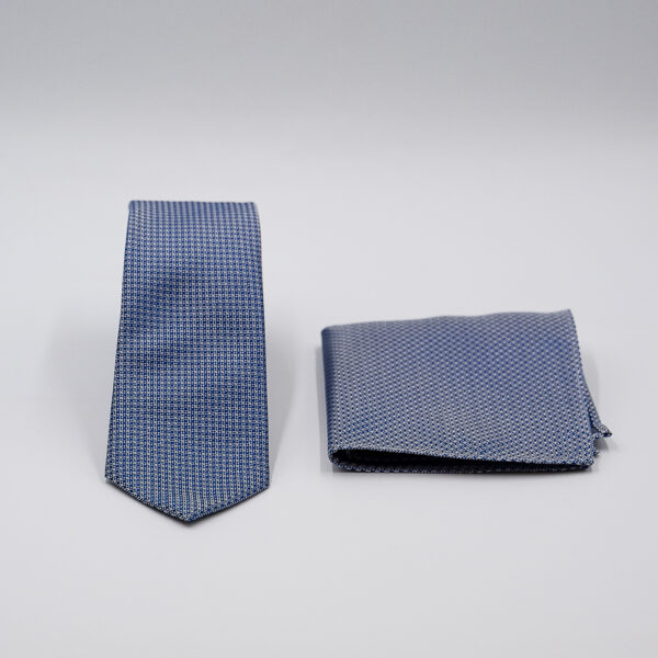 Σετ γραβάτας με ποσέτ Nino Venturi μπλε με μικροσχέδιο VE26S012_2