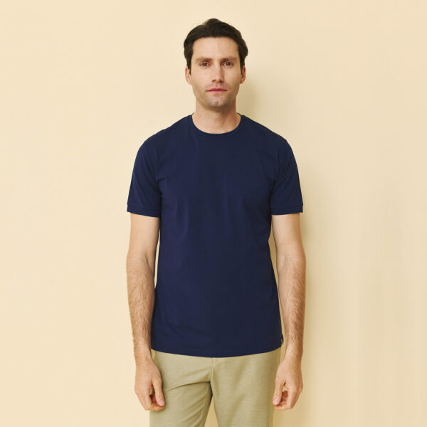 Μπλούζα t-shirt modal Guy Laroche μπλε regular fit GLES19801_2