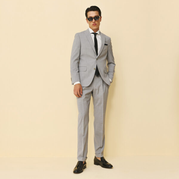 Κοστούμι ριγέ Guy Laroche γκρι fit line GLFS11139_856N-098R_2 - 58, Γκρι