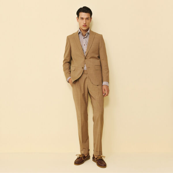 Κοστούμι ριγέ Guy Laroche κάμελ fit line  GLFS11139_856N-098R_5 - 60, κάμελ