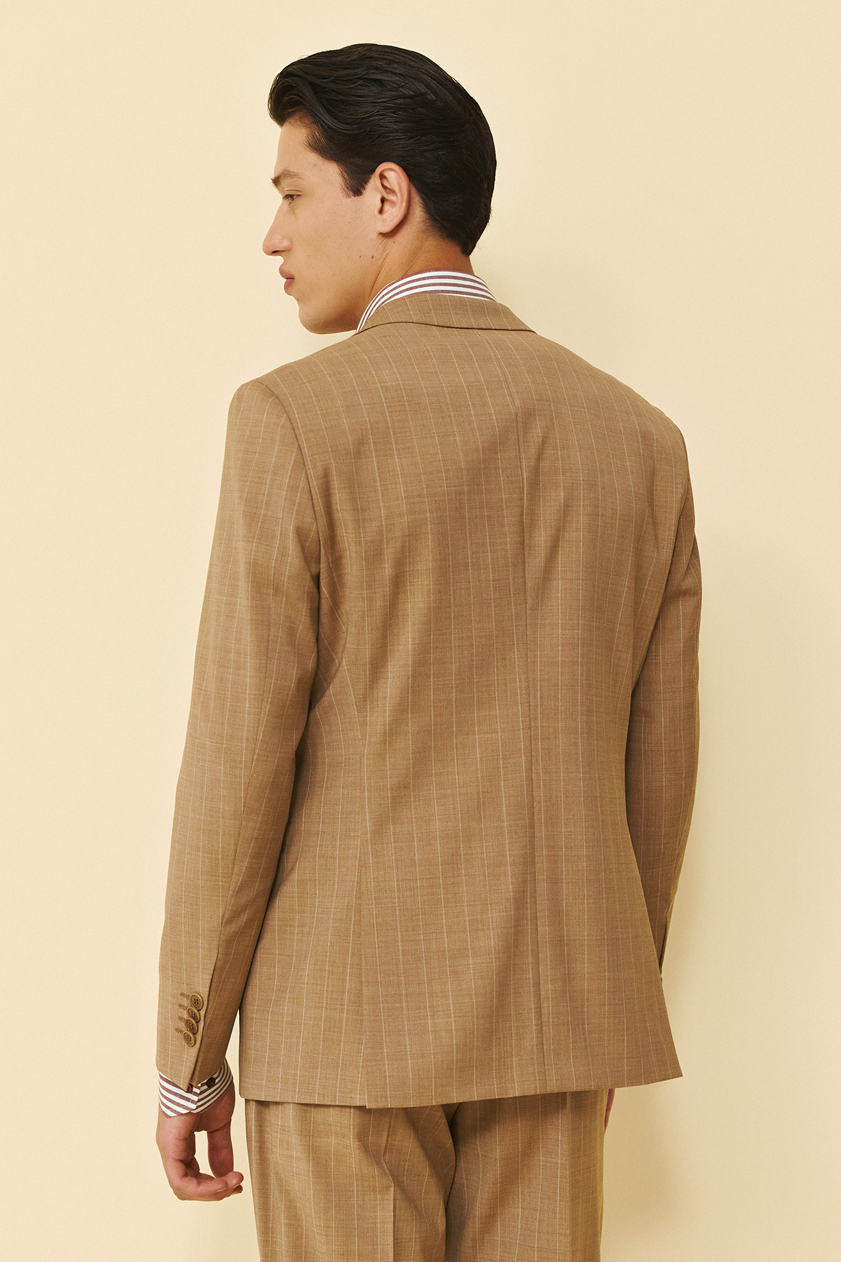 Κοστούμι ριγέ Guy Laroche κάμελ fit line GLFS11139_856N-098R_5 - Image 9