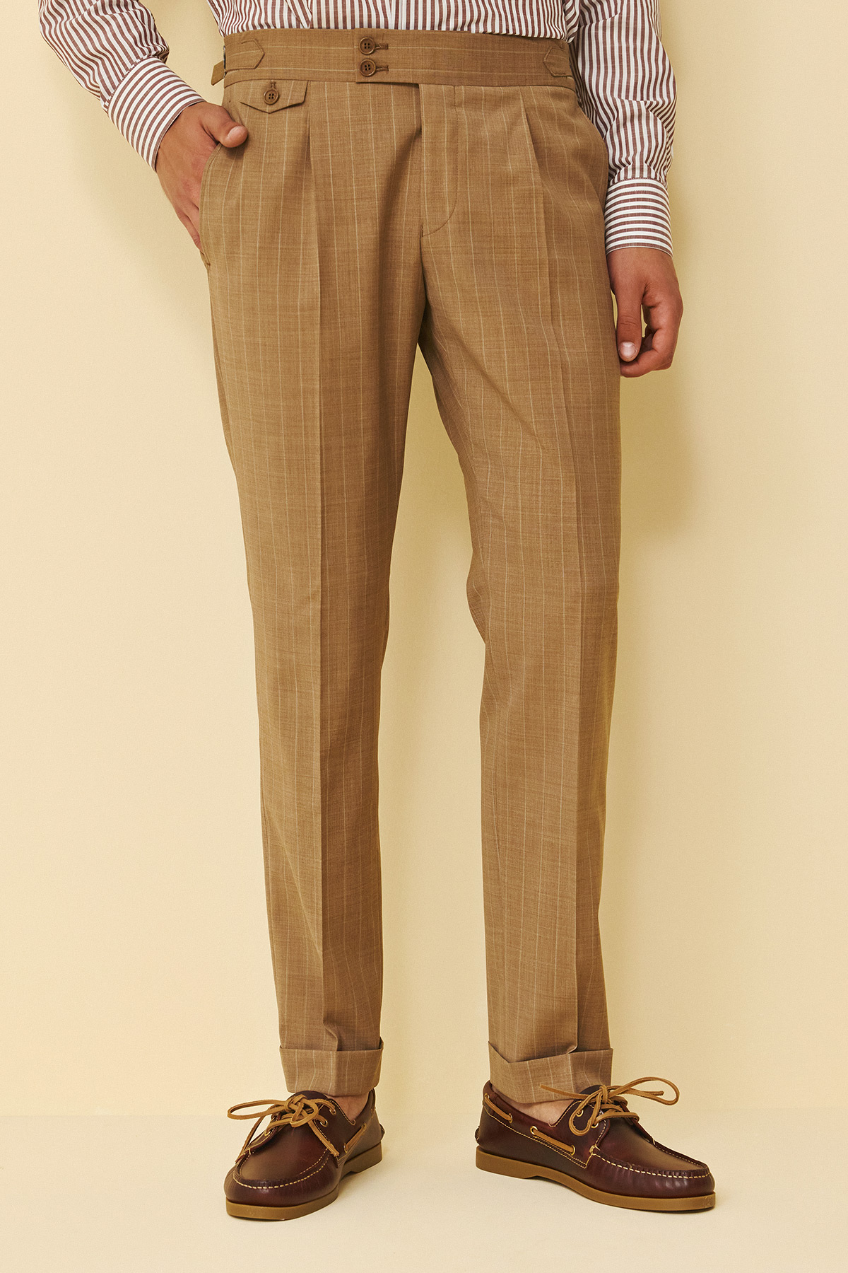 Κοστούμι ριγέ Guy Laroche κάμελ fit line GLFS11139_856N-098R_5 - Image 10