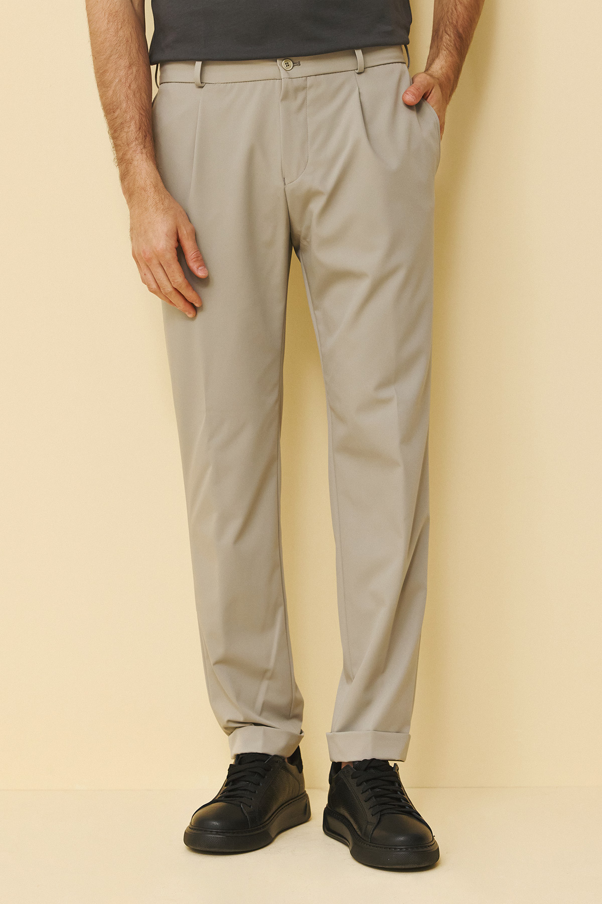Παντελόνι με λάστιχο Guy Laroche γκρι modern fit GLFS12172_0884TR_40 - Image 2