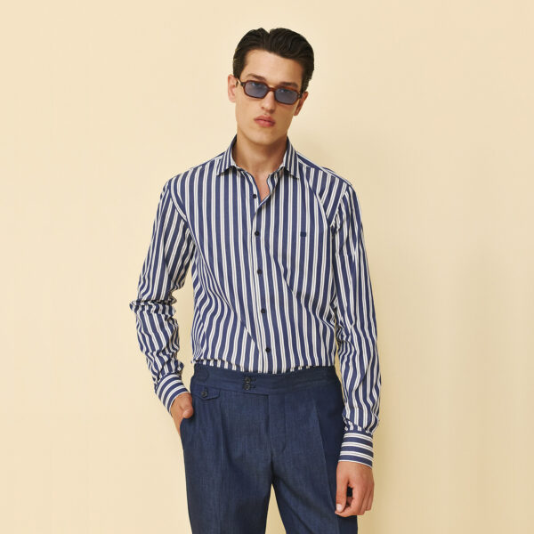 Πουκάμισο ριγέ Guy Laroche μπλε regular fit  GLFS18226_CL_1