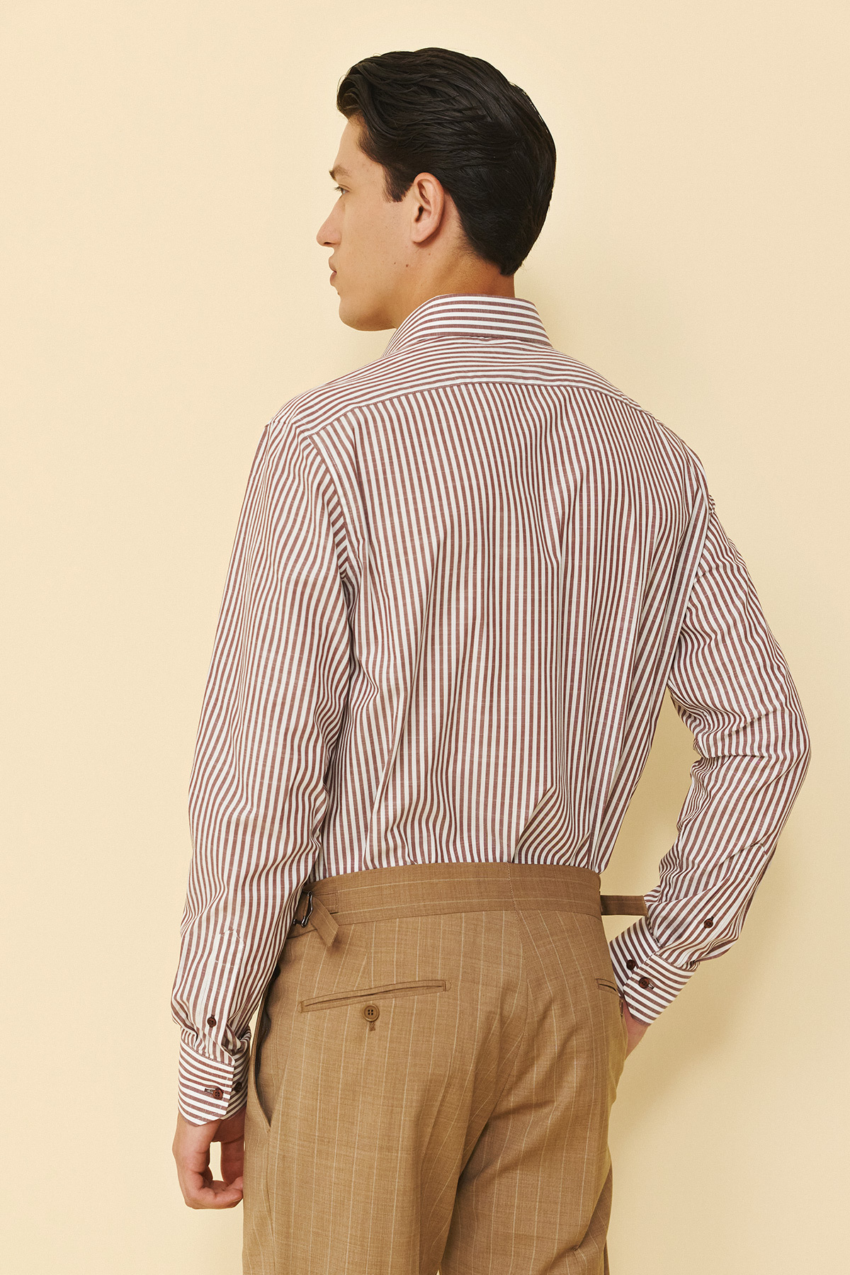 Πουκάμισο ριγέ Guy Laroche καφέ regular fit GLFS18240_CL_1 - Image 4