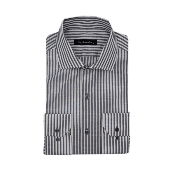 Πουκάμισο ριγέ Guy Laroche γκρι ανθρακί regular fit  GLFS18240_CL_3 - M, Γκρι