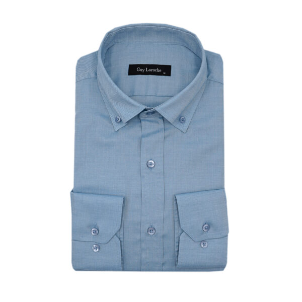 Πουκάμισο μονόχρωμο Guy Laroche σιέλ regular fit GLFS18271_BD_3