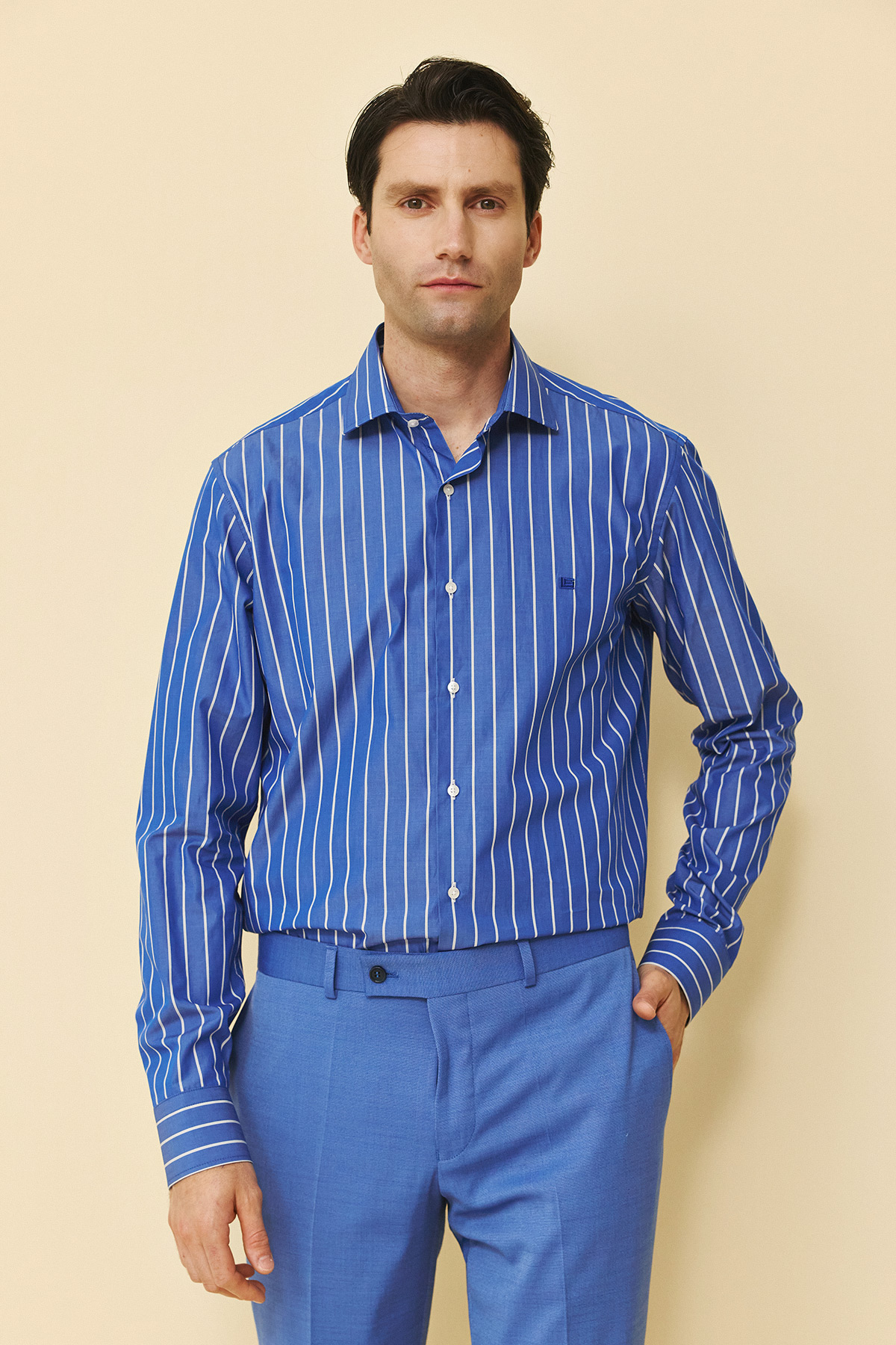 Πουκάμισο ριγέ Guy Laroche μπλε regular fit GLFS18311_CL_2 - Image 3