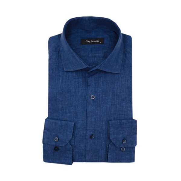 Πουκάμισο λινό Guy Laroche μπλε regular fit GLFS18355_CL_6 - XL, Μπλε