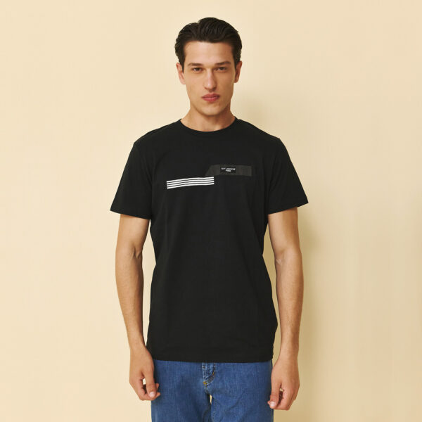 Μπλούζα t-shirt Guy Laroche μαύρη με στάμπα regular fit GLFS19507_17