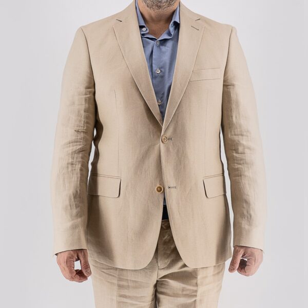 Σακάκι μισόφοδρο λινό Guy Laroche μπεζ fit line GLFS13173_10854_30