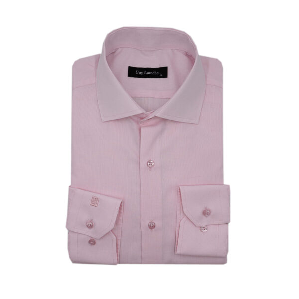 Πουκάμισο easy iron μονόχρωμο Guy Laroche ροζ regular fit GLFS18259_CL_3