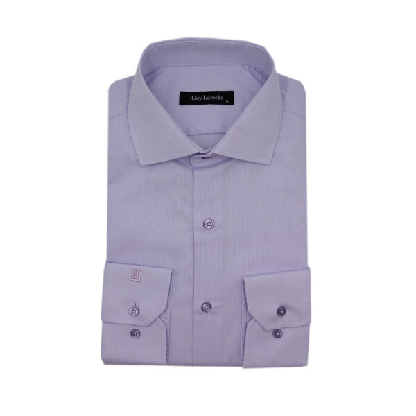 Πουκάμισο easy iron μονόχρωμο Guy Laroche μωβ-λιλά regular fit GLFS18259_CL_4
